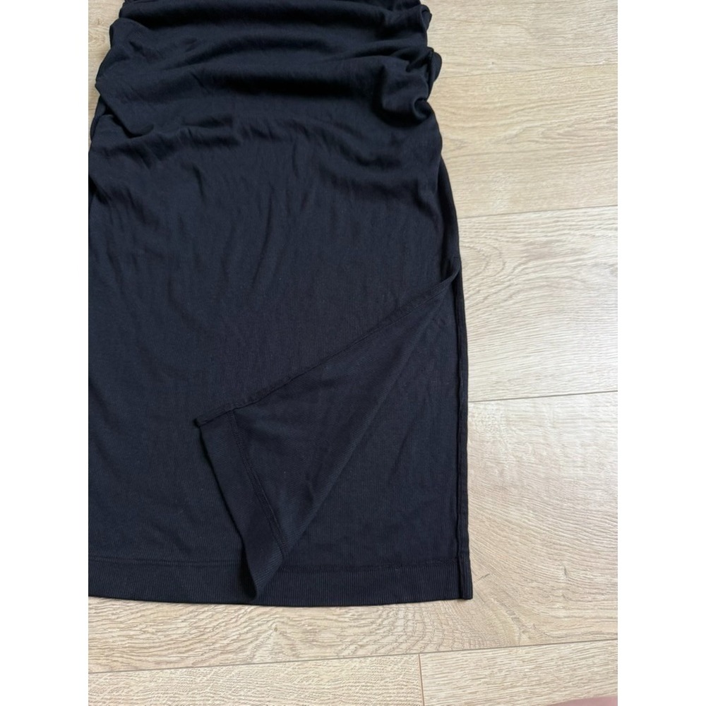 NWT Michael Stars Wren ruched midi ultra rib Black high neck stretch size XL - Picture 6 of 10